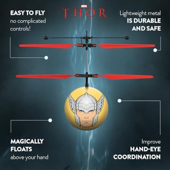 World Tech Toys Marvel Thor Flying Heli Ball - Motion Sensing Helicopter - Official Marvel Licensed Product - For Kids Ages 6 7 8 9 10 11 12 World Tech Toys Marvel Thor Flying Heli Ball - Motion Sensing Helicopter - Official Marvel Licensed Product - For Kids Ages 6 7 8 9 10 11 12