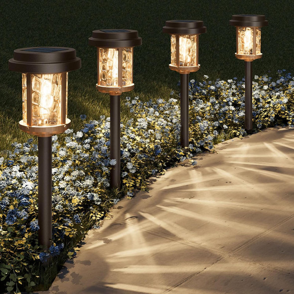 Xmcosy+ Solar Pathway Lights Dual-Tone Solar Lights Outdoor Waterproof Ip65 20 Lm Led Bright Glass Outside Light For Garden Path Yard Walkway Driveway (Black & Brown) Xmcosy+ Solar Pathway Lights Dual-Tone Solar Lights Outdoor Waterproof Ip65 20 Lm Led Bright Glass Outside Light For Garden Path Yard Walkway Driveway (Black & Brown)