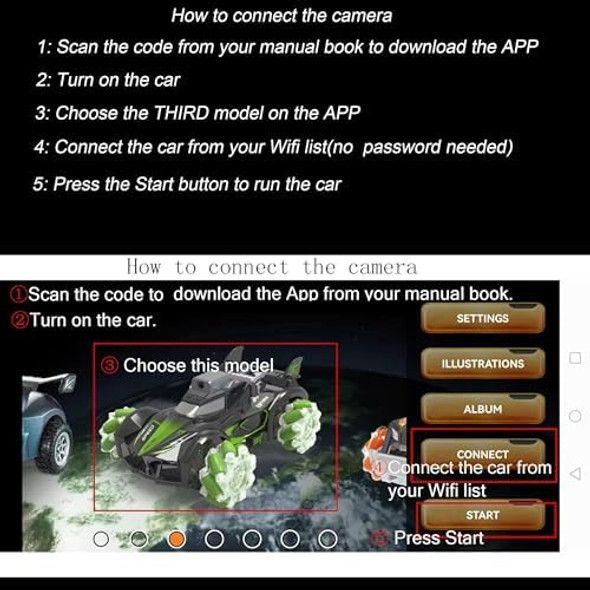 Yasola Rc Car With Camera For Kids Remote Control 360° Rotating High Speed Stunt Vehicle Toy For Boys And Girls Rechargeable Racing Drift Cars With Flashing Lights And Dynamic Sound For Adults Yasola Rc Car With Camera For Kids Remote Control 360° Rotating High Speed Stunt Vehicle Toy For Boys And Girls Rechargeable Racing Drift Cars With Flashing Lights And Dynamic Sound For Adults