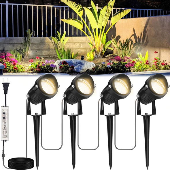 Outdoor Landscape Lighting 24W 4 Pack Outdoor Spot Lights With Transformer For Yard Plant Lawn Tree Flags House Garden Fence 120V Low Voltage Landscape Lights Ip65 Waterproof Outdoor Landscape Lighting 24W 4 Pack Outdoor Spot Lights With Transformer For Yard Plant Lawn Tree Flags House Garden Fence 120V Low Voltage Landscape Lights Ip65 Waterproof