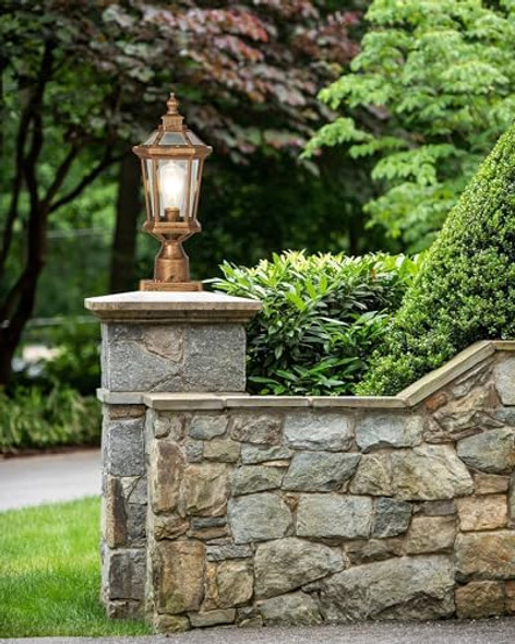 Column Lights Outdoor Post Light Fixture Brushed Bronze Aluminum With Glass Ip54 Waterproof Pillar Lighting Exterior Post Lights For Porch Fence Garden Patio Driveway Flat Surface