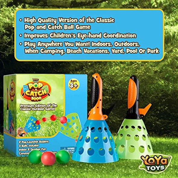 Yoya Toys Pop And Catch Ball Game - Indoor Outdoor Kids Play Activities Pop-Pass-Catch Games For Camping Beach Sport Backyard Pool - 2 Launcher Baskets Ages 3 4 5 6 7 8 9 Year Old Boys Girls Yoya Toys Pop And Catch Ball Game - Indoor Outdoor Kids Play Activities Pop-Pass-Catch Games For Camping Beach Sport Backyard Pool - 2 Launcher Baskets Ages 3 4 5 6 7 8 9 Year Old Boys Girls