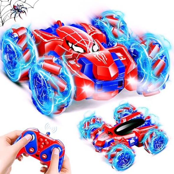 Remote Control Spider Car For Boys 2.4Ghz Rc Cars With Headlight Double Sided Off-Road 360° Rotating Rechargeable 4Wd Rc Stunt Car Indoor Outdoor Spider Toys 4-6 5-7 8-13 Kids s Remote Control Spider Car For Boys 2.4Ghz Rc Cars With Headlight Double Sided Off-Road 360° Rotating Rechargeable 4Wd Rc Stunt Car Indoor Outdoor Spider Toys 4-6 5-7 8-13 Kids s