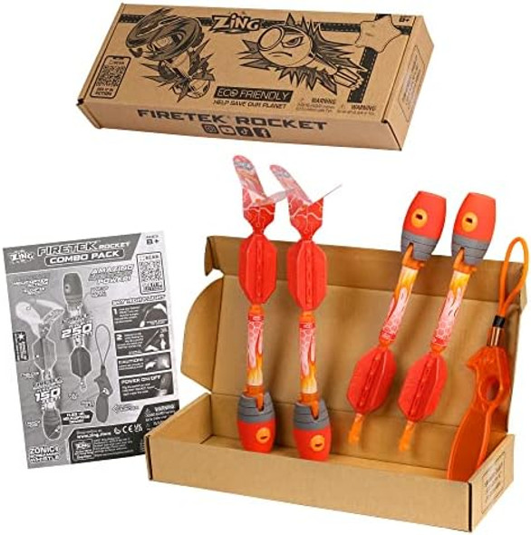 Zing Firetek Rocket Combo Pack Light-Up Toys Include 2 Firetek Rockets (Fly Up To 250 Feet) 2 Firetek Copters (Fly Up To 150 Feet) And 1 Rip Zip Launcher For Kids Ages 8 And Up Zing Firetek Rocket Combo Pack Light-Up Toys Include 2 Firetek Rockets (Fly Up To 250 Feet) 2 Firetek Copters (Fly Up To 150 Feet) And 1 Rip Zip Launcher For Kids Ages 8 And Up