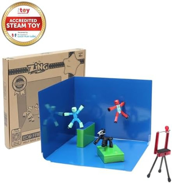 Stikbot Zing Zanimation What The Bot Special Action Figures And Animation Set Includes 3 1 Mobile Phone Tripod And 2-In-1 Stage Stop Motion Animation Great For Kids Ages 4 And Up