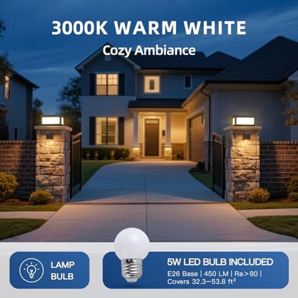 Outdoor Post Lights 11.8'' Large Column Lights Hard Wired Waterproof Modern Pillar Light 3000K Led Patio Gate Posts Lamp Fence Deck Lantern Landscape Lighting For Driveway Pathway Entrance Outdoor Post Lights 11.8'' Large Column Lights Hard Wired Waterproof Modern Pillar Light 3000K Led Patio Gate Posts Lamp Fence Deck Lantern Landscape Lighting For Driveway Pathway Entrance