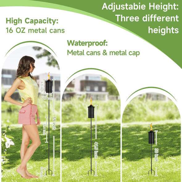 Zszmfh 6 Pcs Metal Torch For Outside 16 Oz Outdoor Metal Torch Garden Décor59-Inch d Citronella Torches With 3-Prong Grounded Stake Table Top Torches For Party Patio Pathway Zszmfh 6 Pcs Metal Torch For Outside 16 Oz Outdoor Metal Torch Garden Décor59-Inch d Citronella Torches With 3-Prong Grounded Stake Table Top Torches For Party Patio Pathway
