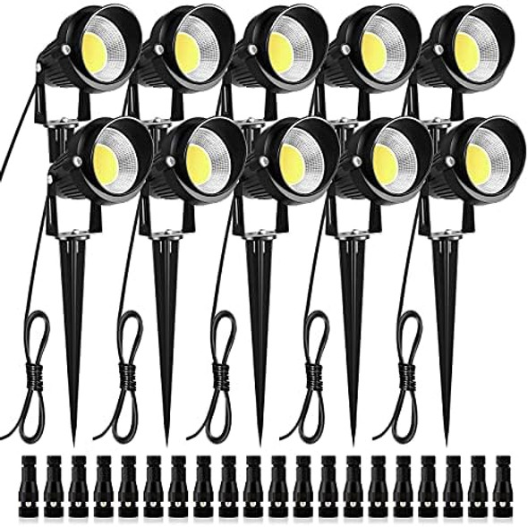 Zuckeo Low Voltage Landscape Lights Led Landscape Lighting With Connectors 10W 12V 24V Outdoor Spotlights Waterproof Garden Flood Pathway Yard Lights 1000Lm Daywhite Light(10Pack With Connector) Zuckeo Low Voltage Landscape Lights Led Landscape Lighting With Connectors 10W 12V 24V Outdoor Spotlights Waterproof Garden Flood Pathway Yard Lights 1000Lm Daywhite Light(10Pack With Connector)