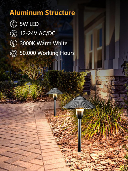 Zuckeo Low Voltage Landscape Lights 5W Aluminum Pathway Lights12V-24V Outdoor Landscape Lighting 3000K Wired Path Light For Yard Garden Walkway Ip66 Waterproof 12Pack With Connector Zuckeo Low Voltage Landscape Lights 5W Aluminum Pathway Lights12V-24V Outdoor Landscape Lighting 3000K Wired Path Light For Yard Garden Walkway Ip66 Waterproof 12Pack With Connector