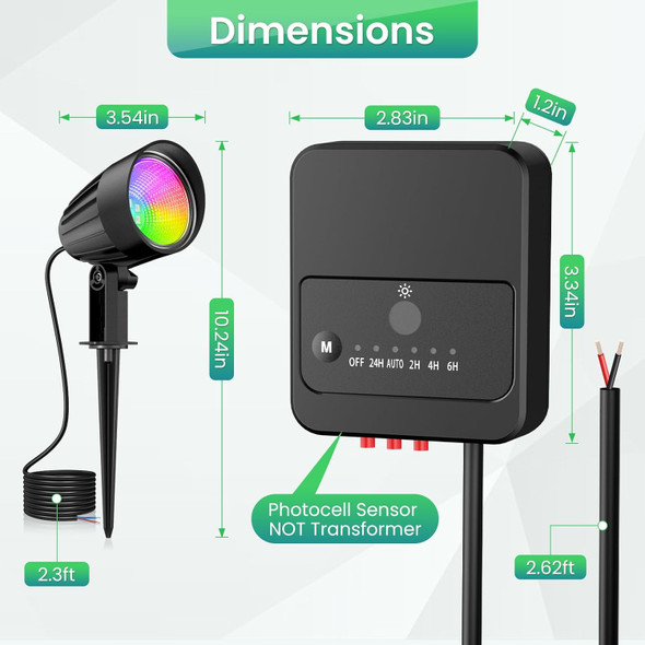 Zzxx Low Voltage Landscape Lighting Kit Outdoor Spotlight Rgbw Color Changing Lights Remote Control 15W 12V-24V Ip66 Waterproof Photocell Sensor For Holiday Garden Pathway Yard 2 Pack With Connectors Zzxx Low Voltage Landscape Lighting Kit Outdoor Spotlight Rgbw Color Changing Lights Remote Control 15W 12V-24V Ip66 Waterproof Photocell Sensor For Holiday Garden Pathway Yard 2 Pack With Connectors