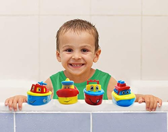 3 Bees & Me Bath Toys For Boys & Girls - Magnetic Boat Set For Toddlers & Kids - Fun Educational Bath Toy
