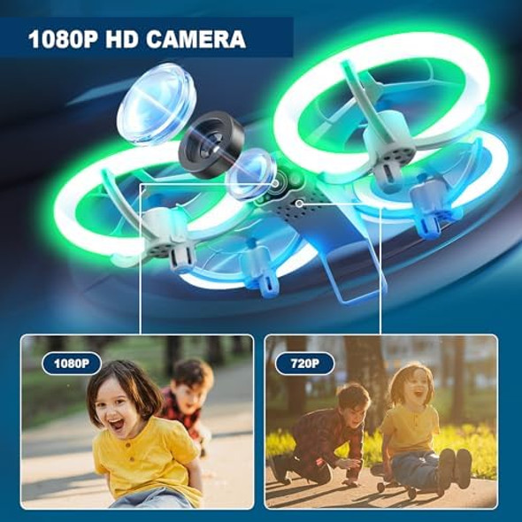4Drc Mini Drone With 1080P Hd Fpv Camera For Kids,Rc Hobby Quadcopter Toys s For Adults Beginner,One Key Take Off/Land,Gravity Control,360° Flip,Colorful Led Light