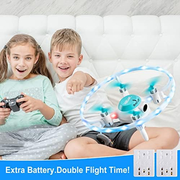 4Drc V5 Mini Drone For Kids With Led Blue&Green Light Remote Control Drone For Beginners, Hobby Rc Quadcopter,360 Flips,Altitude Hold, Headless Mode,Easy To Fly Kids s Toys For Boys And Girls,Blue