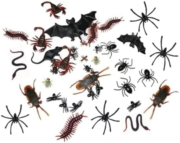 Adam Victor 40 Pieces Plastic Realistic Insects/Bugs - Fake Mice, Cockroaches, Spiders, Scorpions, Flies And Centioedes For Halloween Party Favors And Decoration Adam Victor 40 Pieces Plastic Realistic Insects/Bugs - Fake Mice, Cockroaches, Spiders, Scorpions, Flies And Centioedes For Halloween Party Favors And Decoration