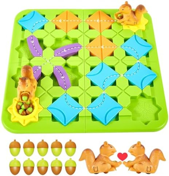 Airkid Stem Board Games Kids Brain Teasers Toys, Road Builder Logic Puzzle Games, Montessori Educational Learning Toys Birthday s For Age 4-8 Year Old