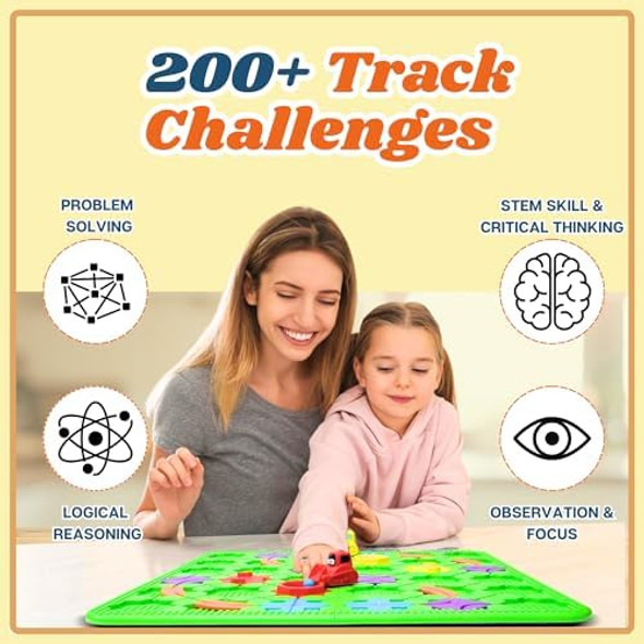 Airvalon Logic Road Builder Game - Stem Board Games For Kids 4-8 Year Old With 200+ Challenges - Montessori Toys For Kids Educational Birthday s For Boys & Girls