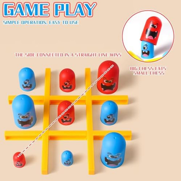 Aiuaza Tic Tac Toe Strategic Board Game For Kids And Family,Party Tabletop Games, Strategy Head To Head Games,Friendly Educational Board Game, Suitable Party 2 Players Toys (1Pc)