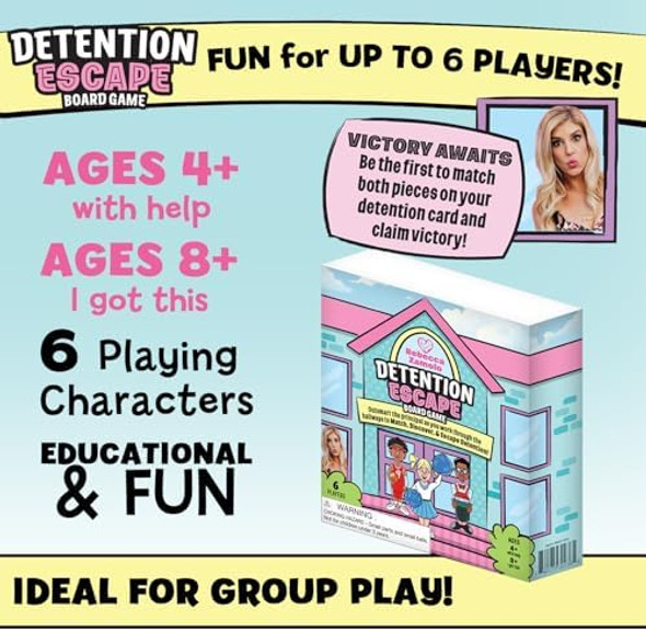 Allstar Innovations Rebecca Zamolo Board Game For Girls And Boys, Fun Friend Sleepover And Family Game With Teens, Ages 5 6 7 8 9 10 11 12