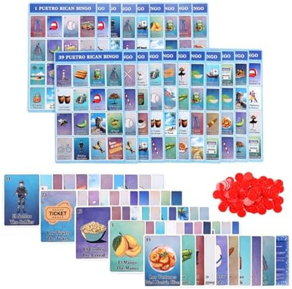 Ambercalm Puerto Rico Bingo Boricua,Millennial Bilingual Puerto Rican Game Cards,Puerto Rico Board Game With Translation,Spanish Bingo Puerto Rico Souvenirs s For Women And Men