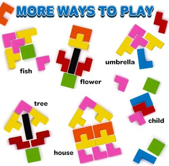 Artcreativity Wooden Block Puzzle For Kids - Montessori Puzzle With Wooden Board And Wooden Puzzle Pieces - Montessori Block Puzzle For Educational Growth - 3D Tangram Puzzle For Ages 4 5 6 7 8 9 10 Artcreativity Wooden Block Puzzle For Kids - Montessori Puzzle With Wooden Board And Wooden Puzzle Pieces - Montessori Block Puzzle For Educational Growth - 3D Tangram Puzzle For Ages 4 5 6 7 8 9 10