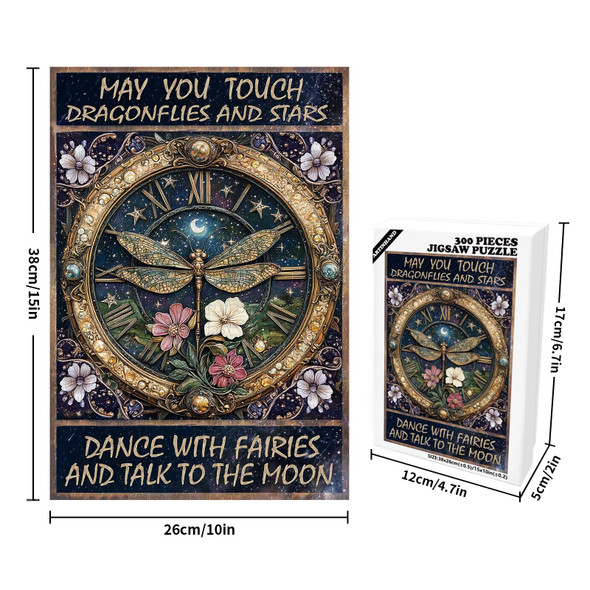 Artinhand Great Jigsaw Puzzles For Adults 300 Pieces May You Touch Dragonflies And Stars Dance With Fairies And Talk To The Moon Challenging Puzzles For Adults For Friends Family Home Decoration Puzzle