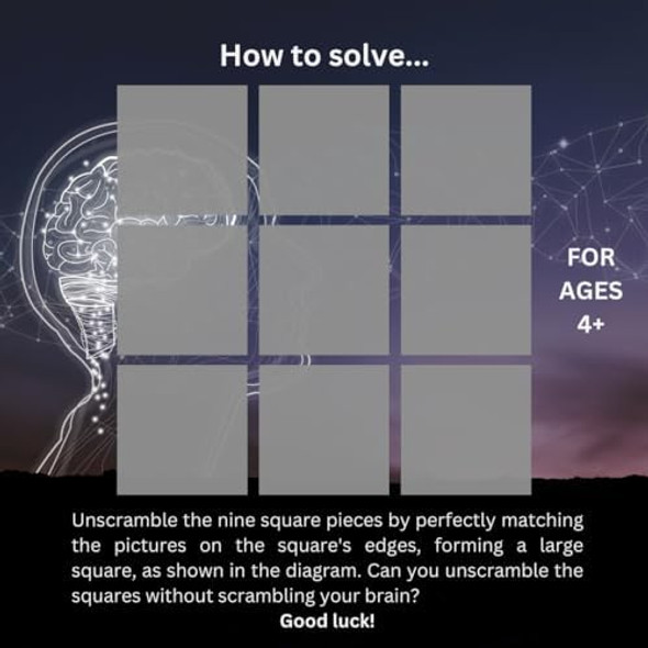 B.Dazzle Dragonflies 9 Piece Scramble Square Puzzle - Challenging Brain Teaser For Children & Adults-Boosts Cognitive Function & Problem Solving