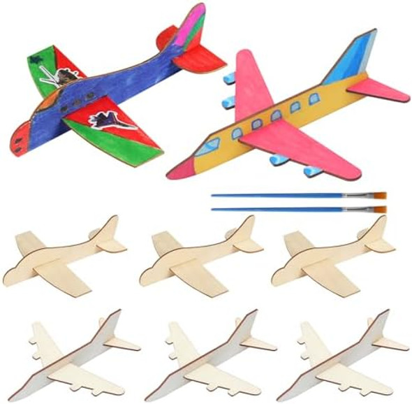 Baphile 24 Pack Diy Wood Planes, Mini Airplane Paint And Decorate Wooden Airplane Craft Kits With Decorate Tools For Kids School Craft Decor Projects Baphile 24 Pack Diy Wood Planes, Mini Airplane Paint And Decorate Wooden Airplane Craft Kits With Decorate Tools For Kids School Craft Decor Projects