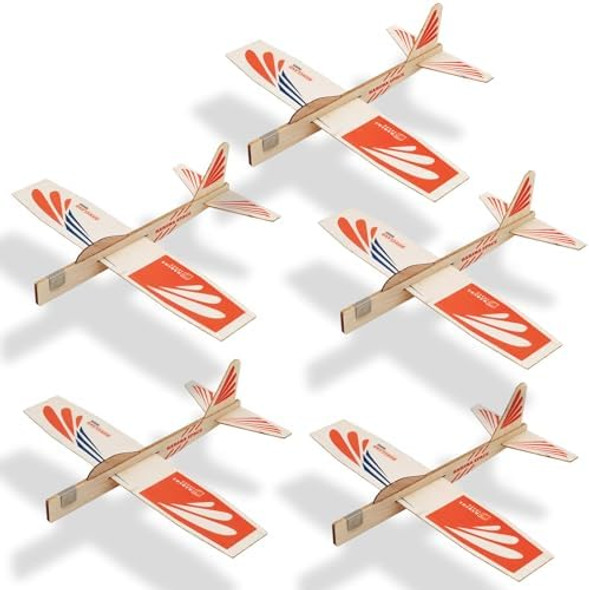 Barsha Space 5-Pack Balsa Wood Airplane Glider Kits For Kids - Model Toy Airplane Set Perfect For Outdoor Flying In Yards, Parks & Open Spaces Barsha Space 5-Pack Balsa Wood Airplane Glider Kits For Kids - Model Toy Airplane Set Perfect For Outdoor Flying In Yards, Parks & Open Spaces