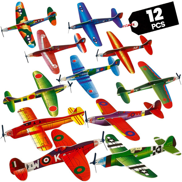 Bedwina Glider Planes Bulk (36-Pack) 8-Inch Bomber Airplane Gliders For Kids, Foam Paper Airplane Construction Kits For Kids Party Favors, Birthdays, Goodie Bag Stuffers And Outdoor Flying Toy Bedwina Glider Planes Bulk (36-Pack) 8-Inch Bomber Airplane Gliders For Kids, Foam Paper Airplane Construction Kits For Kids Party Favors, Birthdays, Goodie Bag Stuffers And Outdoor Flying Toy