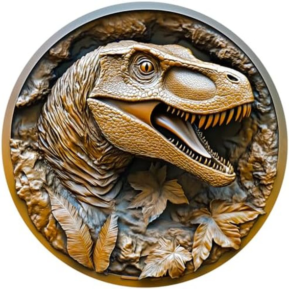 Bgraamiens Puzzle-Jurassic Relic- 3D Visual Dinosaur Inside A Fossil 1000 Pieces Round Jigsaw For Adult,Unique Autostereoscopy Jigsawpuzzle Hard Challenge For Adult
