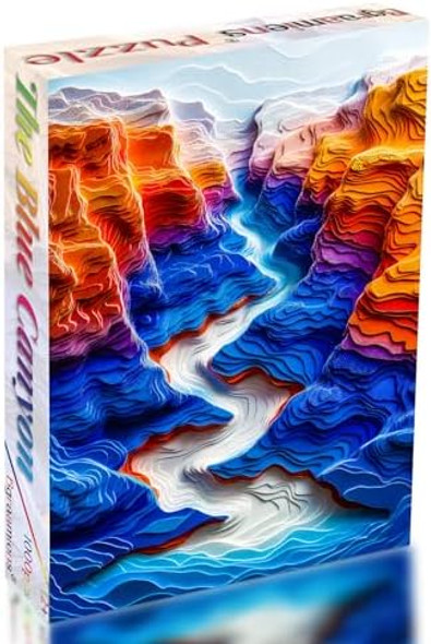 Bgraamiens 3D Visual 1000 Pieces Puzzle - The Blue Canyon - Autostereoscopy Hard Challenge For Adults & Kids