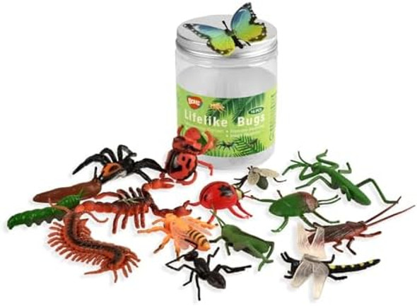 Bohs Bug Play Figures, Realistic Insect Toys For Educational Projects - 16 Pcs, 2-3 Inch In Length - Perfect Party Favors, Birthday Cake Stand Bohs Bug Play Figures, Realistic Insect Toys For Educational Projects - 16 Pcs, 2-3 Inch In Length - Perfect Party Favors, Birthday Cake Stand