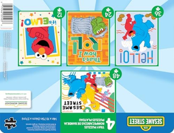 Buffalo Games - Sesame Workshop - Sesame Street Tray Puzzles - Four 12-48 Piece Puzzle Board Preschool Tray Puzzles - Finished Puzzle Sizes Are 14 X 10.75In