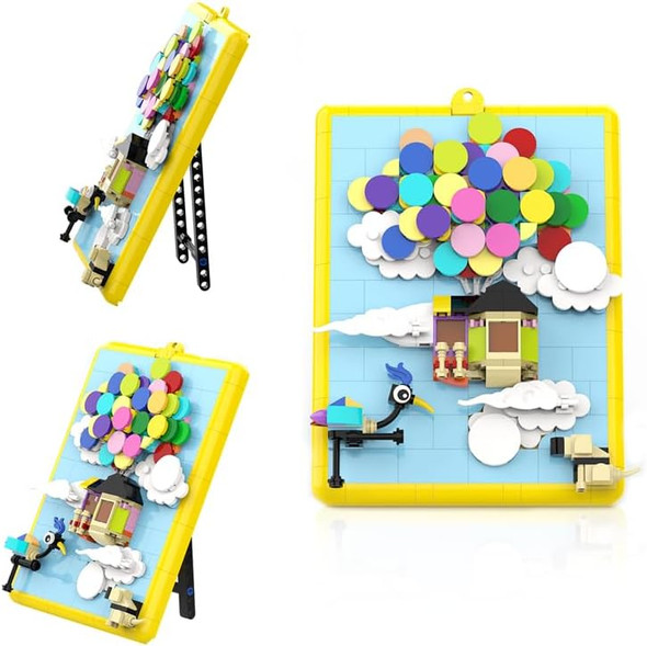 Buildify Kevin Bird Up Balloon House Building Toy Set, Compatible With Up Modern Art Flying House Building Kit, Build & Display Home Decor Wall Art, Birthday Idea For Kids, Adults. 279 Pcs