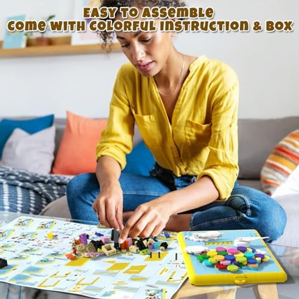 Buildify Kevin Bird Up Balloon House Building Toy Set, Compatible With Up Modern Art Flying House Building Kit, Build & Display Home Decor Wall Art, Birthday Idea For Kids, Adults. 279 Pcs