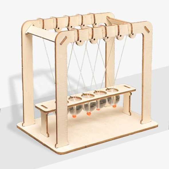 Cyazoo3D Wooden Puzzle tons Cradle Balance Balls-Scientific Experiment Assembly Kits Stress Relief Educational Stem Model For Kids Adults-Hands Craft For Home And Office Decoration