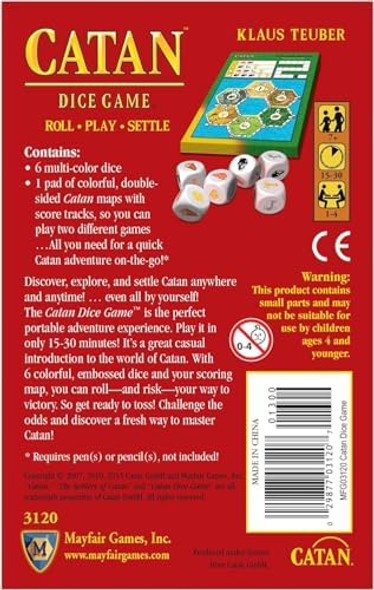 Catan Dice Game - Portable Fun For On-The-Go Adventures Strategy Game, Family Game For Kids And Adults, Ages 7+, 1-4 Players, 15-30 Minute Playtime, Made By Catan Studio