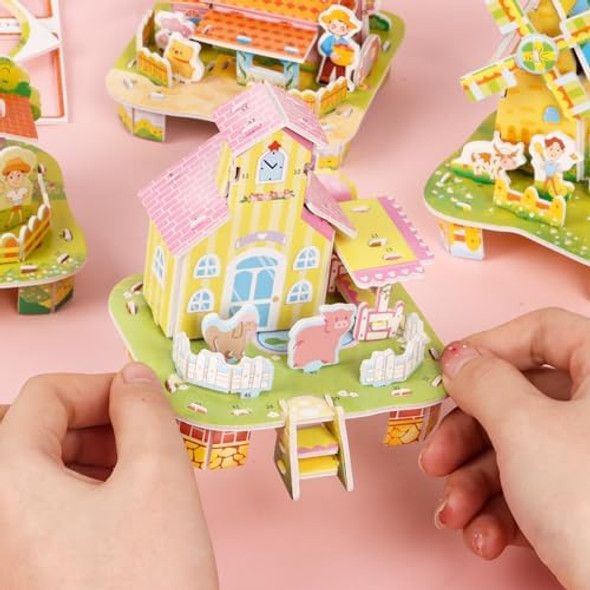 Ccinee 6 Pack 3D Puzzles For Kids , Cartoon Paper Foam Puzzles Toy For Girls And Boys Diy Jigsaw Toys Mini House For School Family Craft Activity Easter Basket Stuffers Party Favors Ccinee 6 Pack 3D Puzzles For Kids , Cartoon Paper Foam Puzzles Toy For Girls And Boys Diy Jigsaw Toys Mini House For School Family Craft Activity Easter Basket Stuffers Party Favors