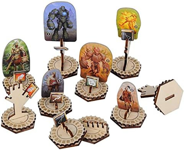 Czyy Monster Standees And Flying Stand Bases With Health Tracker And Status Token Slots Set Of 30 Wooden Accessories For Gloomhaven And Frosthaven