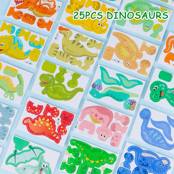 Derayee 3D Puzzles For Kids, 25 Pcs Paper Insect Cartoon Jigsaw Forest Theme Educational Toys For Boys Girls Birthday Party Art Crafts (Insect)