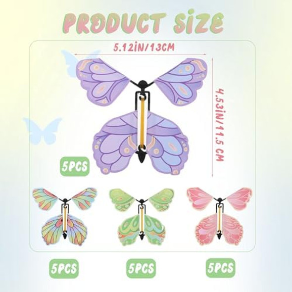 Dimeho 20 Pcs Flying Butterfly Toys, Wind Up Flying Butterfly Surprise Card In The Book Colorful Rubber Band Powered s Butterfly Fairy Flying Toy Christmas Wedding Birthday Surprise s Dimeho 20 Pcs Flying Butterfly Toys, Wind Up Flying Butterfly Surprise Card In The Book Colorful Rubber Band Powered s Butterfly Fairy Flying Toy Christmas Wedding Birthday Surprise s
