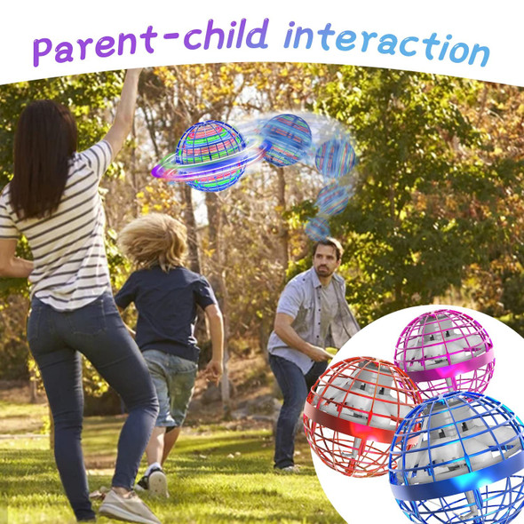 Dodark Flying Orb Ball Toy, Globe Flying Ball 2.0, Boomerang Galaxy Ball Drone With Rgb Light, Magic Floating Ball Soaring Mini Drone For Boys Girls Kids Adults (Pink)
