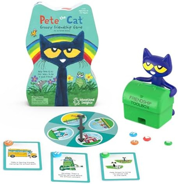 Educational Insights Pete The Cat® Groovy Friendship Game - Preschool Board Games For Kids, Toddler Matching Games, Social Emotional Learning Activities For Toddlers, Boys & Girls Ages 4+