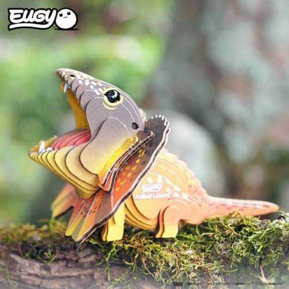 Eugy Frilled Lizard 3D Puzzle - 32 Piece Eco-Friendly Educational Toy Puzzle For Boys, Girls & Kids Ages 6+