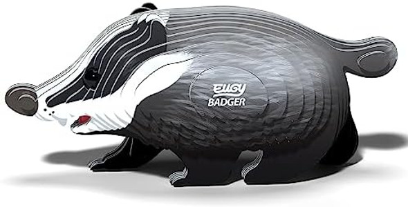 Eugy Badger 3D Puzzle, 35 Piece Eco-Friendly Educational Learning Puzzles For Kids 6+