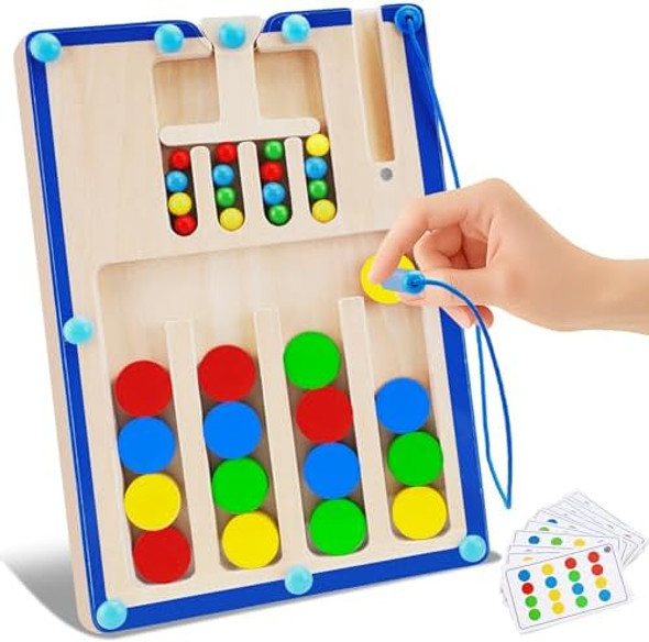 Fcsonu Kids Magnetic Color Matching Puzzle Board Toys, Toddler Montessori Toys For 3 4 5 6 Years Old Boy Girls Birthday s, Wooden Sensory Autistic Puzzle Maze Game Age 3-6, Preschool Activities