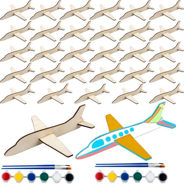 Feradny 30 Pcs Unfinished Wooden Airplane Craft For Kids With Painting Tools Diy 3D Airplane Kit Wood Planes Handicraft For Kids School Art Craft Projects Activity s Feradny 30 Pcs Unfinished Wooden Airplane Craft For Kids With Painting Tools Diy 3D Airplane Kit Wood Planes Handicraft For Kids School Art Craft Projects Activity s