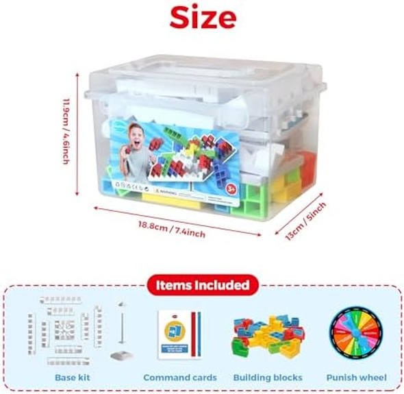 Fvantime Tower Building Balance Board Game, Stacking Game For Family, 360° Drop Tower Swing Stacking Desktop Game For Teens & Adults, Parties Fun Games