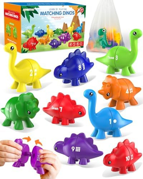Gagule Number Dinosaur Toys For Kids 3-5, Montessori Educational Toys For 3 4 5 Year Old Boy Girl s, Preschool Learning Activities Toddler Dino Toy, Double Sided Dinosaurs Numbers Matching Game Gagule Number Dinosaur Toys For Kids 3-5, Montessori Educational Toys For 3 4 5 Year Old Boy Girl s, Preschool Learning Activities Toddler Dino Toy, Double Sided Dinosaurs Numbers Matching Game