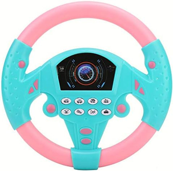 Garosa Simulated Driving Controller 21 X 3.5 X 21Cm Co-Driver Simulated Steering Wheel Educational Music Toy For Children Kids 4 5 6 Years Old (Blue)